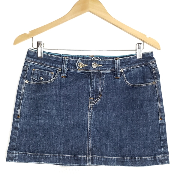 Jean Mini Skirt Blue Darker Wash Denim Classic - Picture 1 of 8